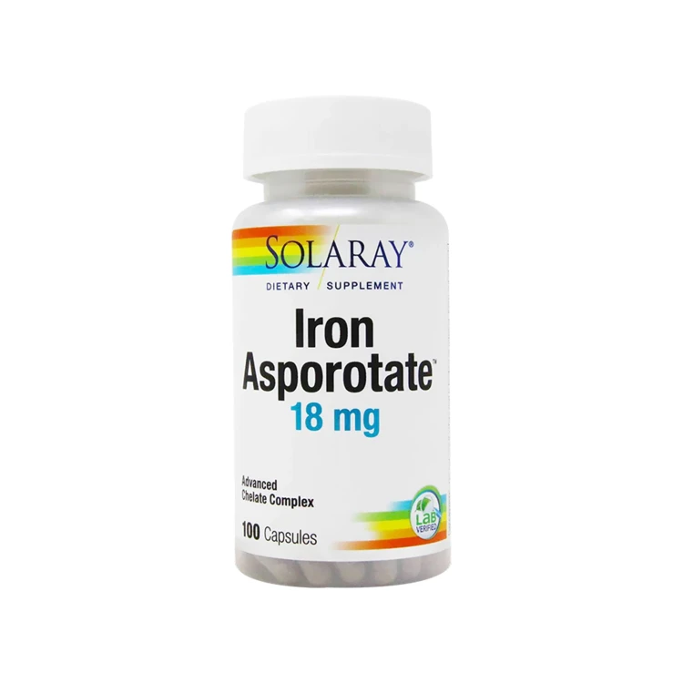 SOLARAY iron asporotate 18mg 100'S